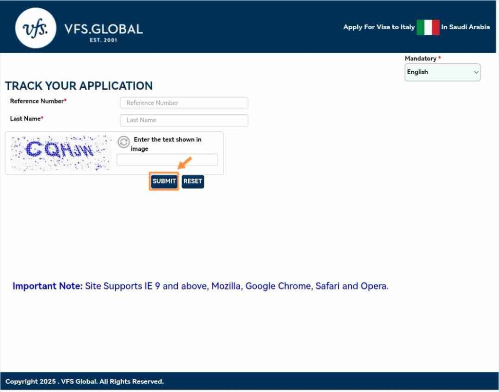 italy visa check online